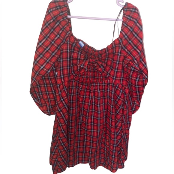 Old navy girl Long-Sleeve Smocked Plaid Fit & Flare Dress size M(8) - Picture 4 of 7